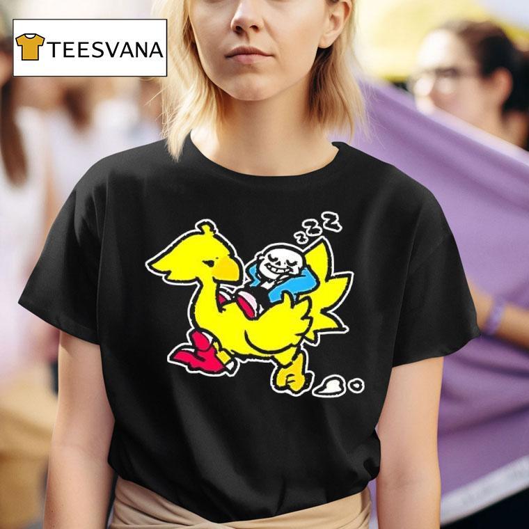 Sans And Chocobo Character T Shirt