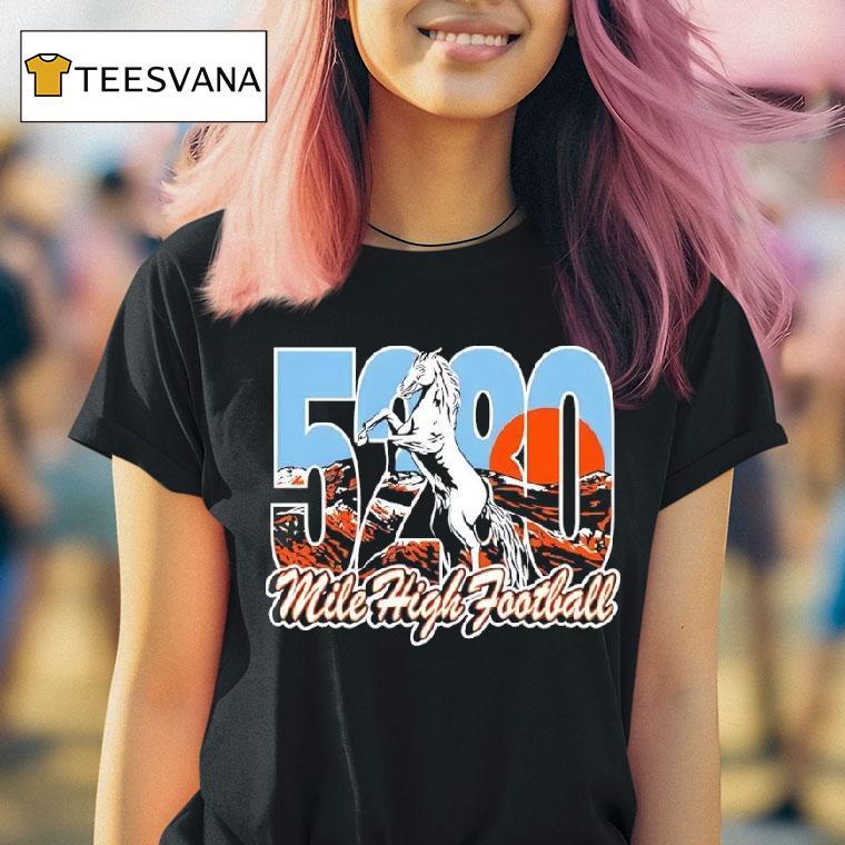 Mile High Blaze Football T Shirt Mile High Blaze Football T Shirt