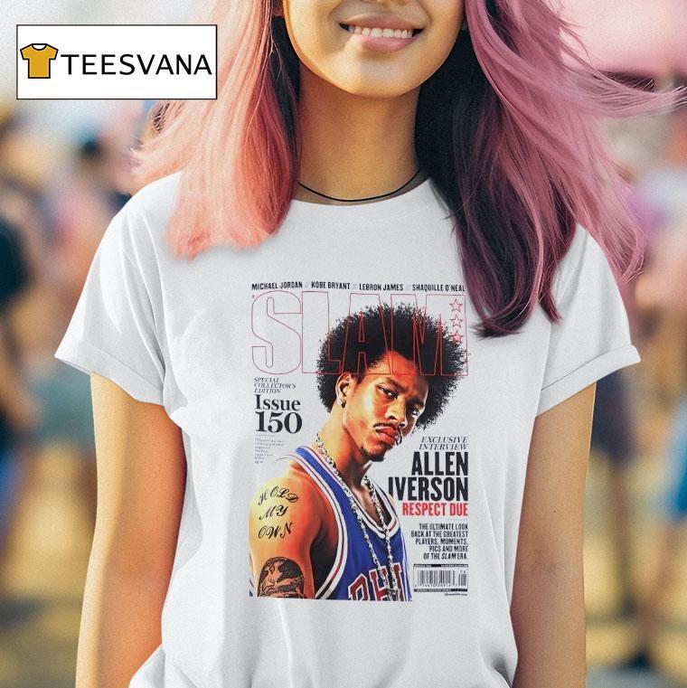 Allen Iverson Slam Respect Due The Ultimate Look Back At The Greatest Players Philadelphia Ers T Shirt Allen Iverson Slam Respect Due The Ultimate Look Back At The Greatest Players Philadelphia Ers T Shirt