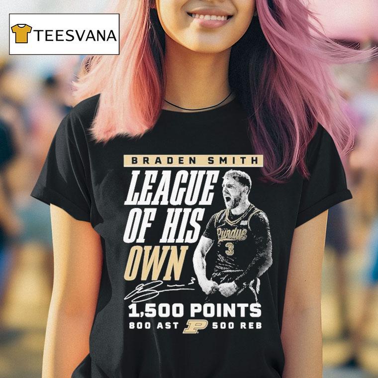 Braden Smith League Of His Own Points Ast Reb Milestone Purdue Boilermakers T Shirt Braden Smith League Of His Own Points Ast Reb Milestone Purdue Boilermakers T Shirt