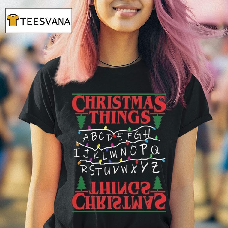 Christmas Tree Alphabet Lights T Shirt Christmas Tree Alphabet Lights T Shirt