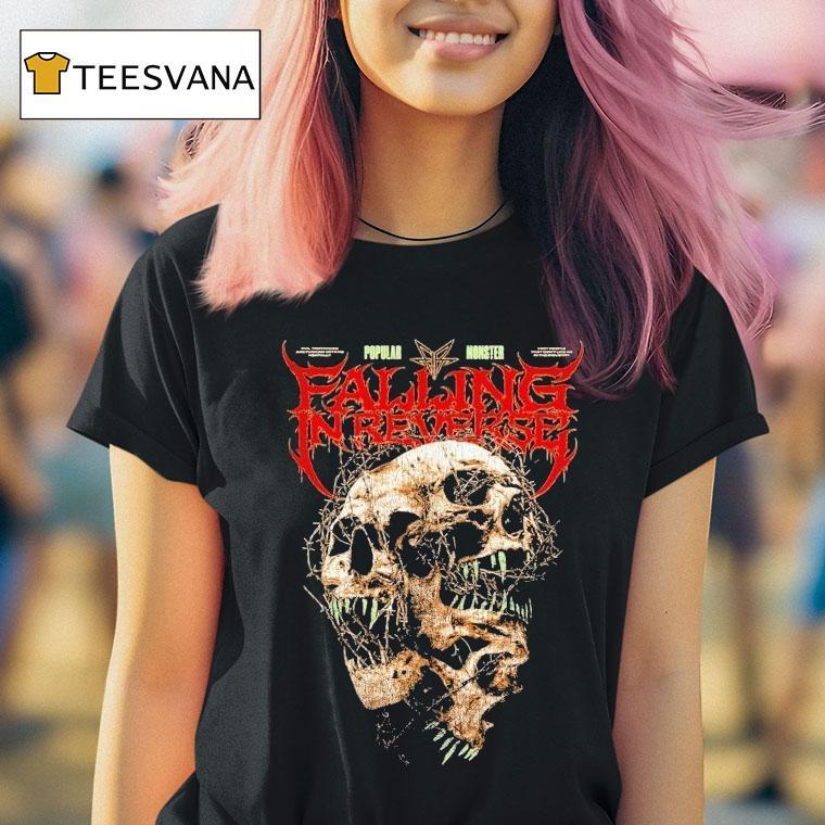 Falling In Reverse Triple Skulls T Shirt Falling In Reverse Triple Skulls T Shirt