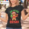 Gingerbread Holding Six Seven Bruh Christmas Costume T Shirt