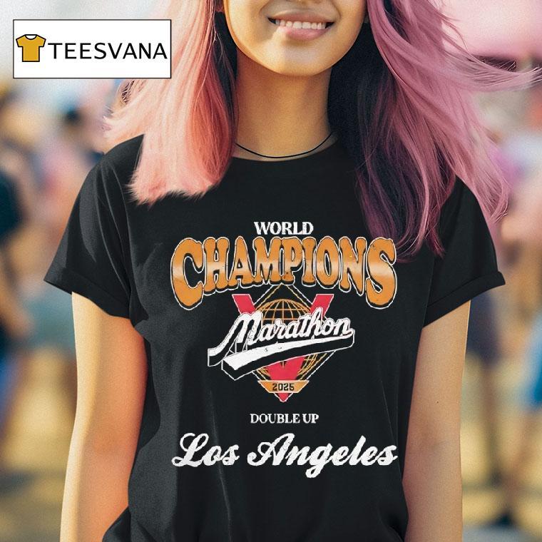 Los Angeles Marathon World Champions T Shirt Los Angeles Marathon World Champions T Shirt