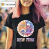 New York Knicks New York Islanders New York Mets New York Giants Mashup Logo T Shirt