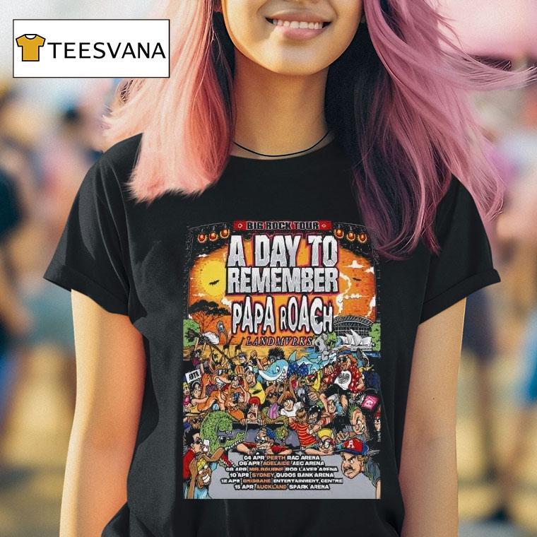 Papa Roach Big Rock Tour A Day To Remember T Shirt Papa Roach Big Rock Tour A Day To Remember T Shirt