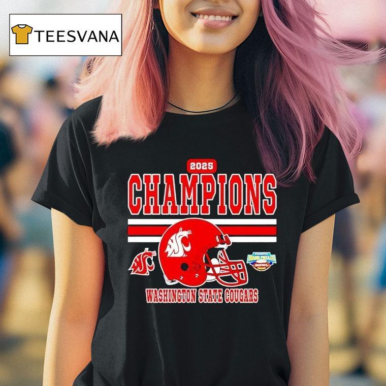 Washington State Cougars Potato Bowl Champions Helme T Shirt Washington State Cougars Potato Bowl Champions Helme T Shirt