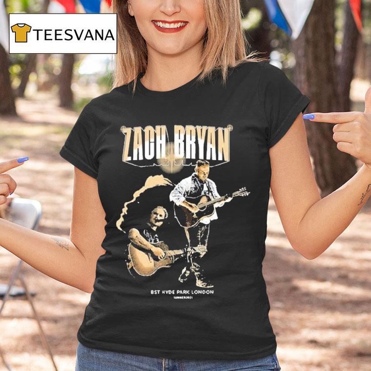 Zach Bryan Bst Hyde Park London Event Guitar Photo T Shirt Zach Bryan Bst Hyde Park London Event Guitar Photo T Shirt