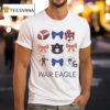 Auburn Tigers War Eagle Bow And Mastcot And Helmet Football T Shirt