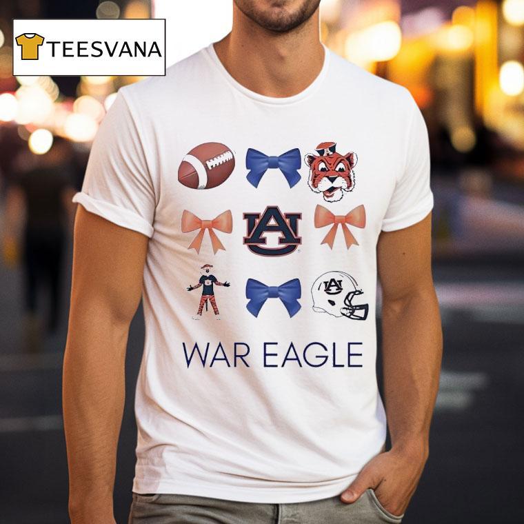 Auburn Tigers War Eagle Bow And Mastcot And Helmet Football T Shirt Auburn Tigers War Eagle Bow And Mastcot And Helmet Football T Shirt