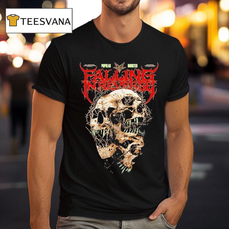 Falling In Reverse Triple Skulls T Shirt Falling In Reverse Triple Skulls T Shirt