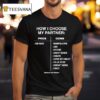How I Choose My Partner Pros Cons Big Rack T Shirt