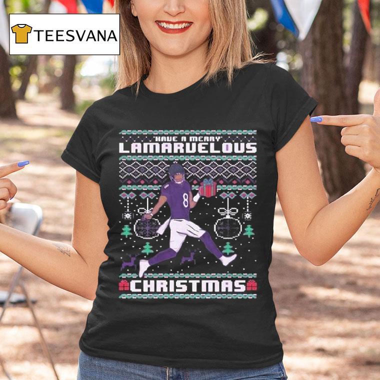 Lamar Jackson Baltimore Ravens Have A Merry Lamarvelous T Shirt Lamar Jackson Baltimore Ravens Have A Merry Lamarvelous T Shirt