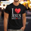 Los Angeles Chargers I Love Jesus Jesus Love You Cross T Shirt