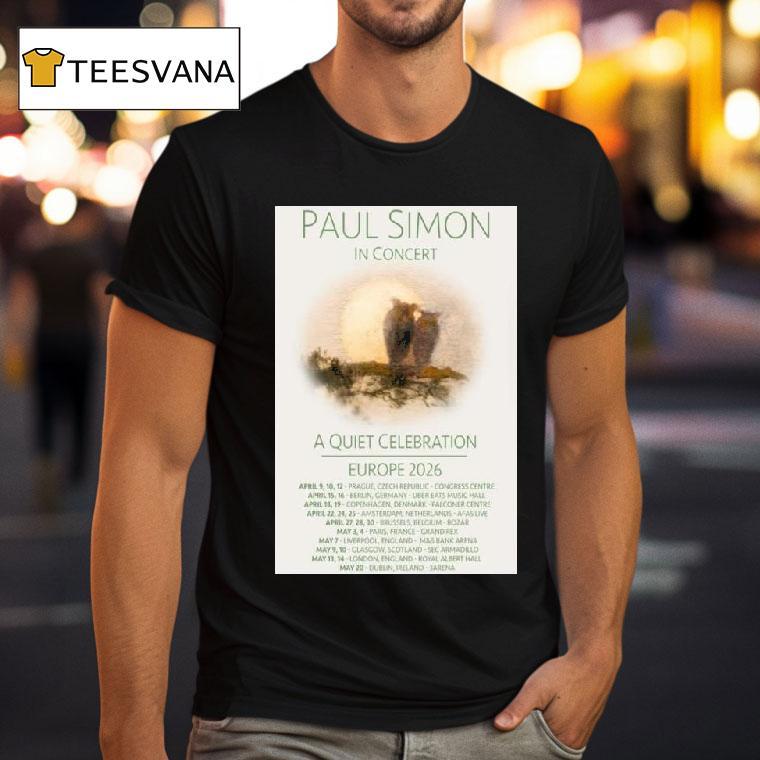 Paul Simon A Quiet Celebration Europe T Shirt Paul Simon A Quiet Celebration Europe T Shirt