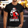 Santa Claus Santifa Says Fuck You To Facism Graphic T Shirt