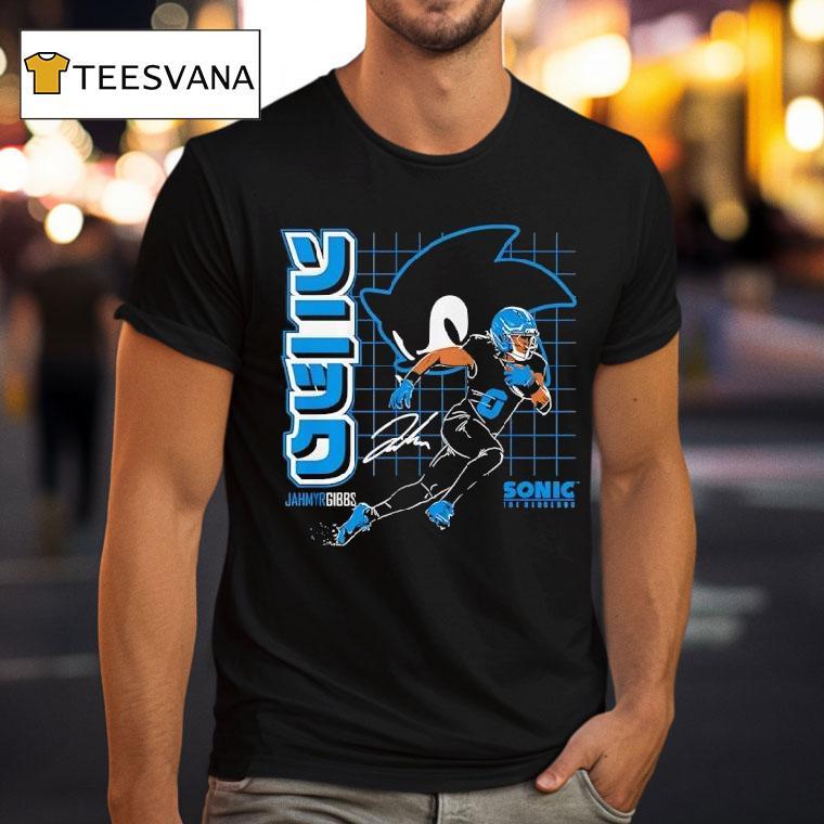 The Hedgehog Jahmyr Gibbs Detroit Lions Football T Shirt The Hedgehog Jahmyr Gibbs Detroit Lions Football T Shirt