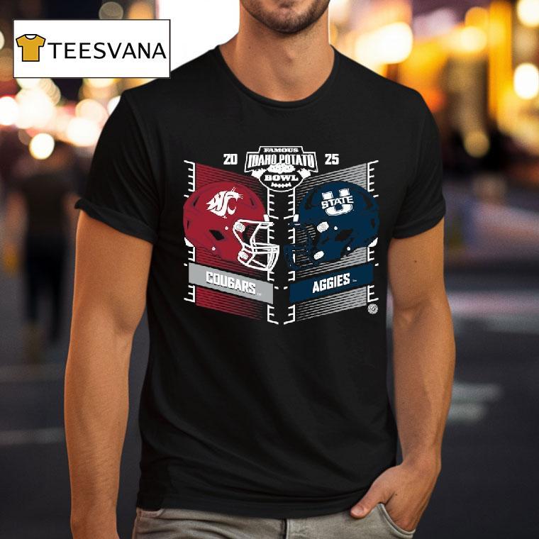 Washington State Cougars Vs Utah State Aggies Football Famous Idaho Potato Bowl T Shirt Washington State Cougars Vs Utah State Aggies Football Famous Idaho Potato Bowl T Shirt