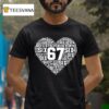 Meme Six Seven Heart Matching Couples Valentines T Shirt