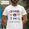 Auburn Tigers War Eagle Bow And Mastcot And Helmet Football T Shirt
