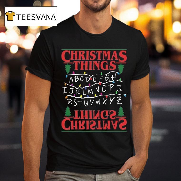 Christmas Tree Alphabet Lights T Shirt Christmas Tree Alphabet Lights T Shirt