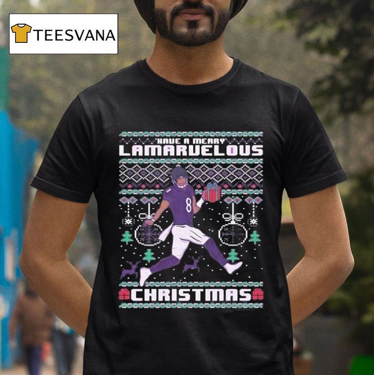 Lamar Jackson Baltimore Ravens Have A Merry Lamarvelous T Shirt Lamar Jackson Baltimore Ravens Have A Merry Lamarvelous T Shirt
