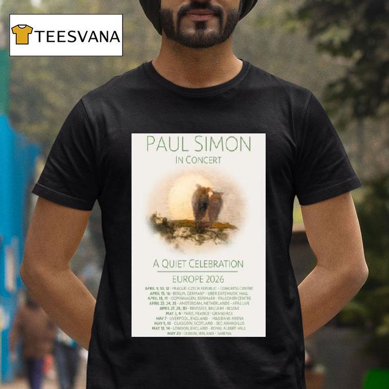 Paul Simon A Quiet Celebration Europe T Shirt Paul Simon A Quiet Celebration Europe T Shirt