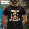 Santa Skeleton Rock And Roll Hand Merry Christmosh Christmas T Shirt